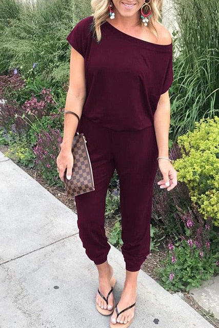 Missufe Sexy Leopard Print Off Shoulder Jumpsuit Halter Split Loose Long Playsuit Bandage Rompers Club Party Overalls For Women