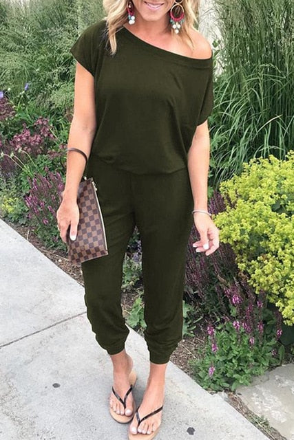 Missufe Sexy Leopard Print Off Shoulder Jumpsuit Halter Split Loose Long Playsuit Bandage Rompers Club Party Overalls For Women