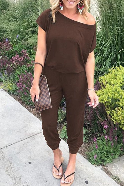 Missufe Sexy Leopard Print Off Shoulder Jumpsuit Halter Split Loose Long Playsuit Bandage Rompers Club Party Overalls For Women