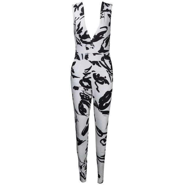 New Fashion Women Clubwear Playsuit Sleeveless Bodycon Party Jumpsuit Women V-neck Clothes Romper Trouser